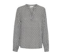 KAFFE Langarm-Bluse KAfana Damen Bluse Langarm V-Ausschnitt Casual Print Shirt 36, Black/Chalk Fan Print