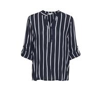 KAFFE Langarm-Bluse KAstridy Damen Bluse Langarm Hemdbluse Streifen V Ausschnitt Shirt 38, Midnight Marine/Chalk