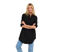 KAFFE Langarm - Hemd KAnaya Damen Hemd Langarm Kragen Lang Casual Hemdbluse Black Deep 38
