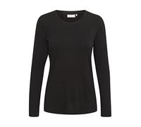 KAFFE Langarm-Shirt KAyoko Damen Shirt Slim Fit Rundhals Langarmshirt Eng Jersey Langamr M, Black Deep