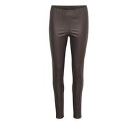 KAFFE Leggings Ada Damen Coated Leggings Slim Fit High Waist Kunstleder Hose Leder Look Java 46