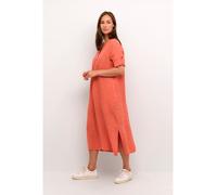 Kaffe Leinen-Kleid in Orange - Größe L/XL | Damen Kleider