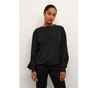 KAFFE Strickpullover KAlone Strickpullover Damen Elegant Rundhals Mode Pullover Casual Winterpullover Gestrickter Black Deep M