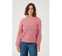 KAFFE Strickpullover KAelena Damen Strickpullover Langarm Lochmuster Strickpulli Rundhals Pullover S, Mesa Rose S