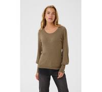 Strickpullover KAFFE "Strickpullover KAdora", Damen, Gr. XL, beige (caribou melange), Obermaterial: 80% Viskose CV. 20% Polyamid PA., Pullover Strickpullover (70933653-XL) caribou melange