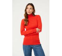 KAFFE Women's Rollneck T-Shirt Long Sleeves Slim Fit Hip Length Rib Edges