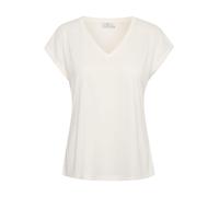 KAFFE T-Shirt KAlise Damen T-Shirt Kurzarm V-Ausschnitt Basic Shirt Chalk M