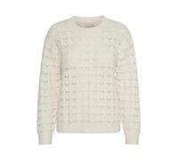 KAFFE Strickpullover KAelena Damen Strickpullover Langarm Lochmuster Strickpulli Rundhals Pullover XL, Chalk