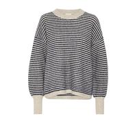 KAFFE Strickpullover KAellery Damen Strickpullover Rundhals Pullover Winter Sweater Grobstrick Sweatshirt Elegant Oberteile Pulli L, Feather Gray/Blue Structure