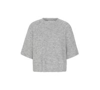 KAFFE Strickpullover KAemilie Damen Strickpullover Kurzarm Rundhals Pullover Pulli Herbst Lose Sweatshirt Warm Langarmshirt Strick Oberteile Grey Melange S