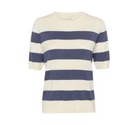 KAFFE Strickpullover KAlizza Damen Strickpullover Kurzarm Streifen Lässig Casual Rundhals Pullover Gestreift Indigo Blue/White Bold Stripe XXL