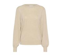 KAFFE Strickpullover KAlone Strickpullover Damen Elegant Rundhals Mode Pullover Casual Winterpullover Gestrickter Feather Gray Melange L