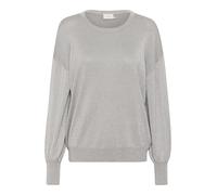 KAFFE Strickpullover KAregina Damen Strickpullover Glitzer Langarm Winter Pullover Casual Elegant Grey Silver metallic XXL