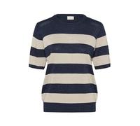 KAFFE Strickpullover KAregina L, Midnight/Feather Wide Stripe L
