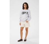 Sweatshirt KAFFE "Sweatshirt KAmelody", Damen, Gr. XL, grau (light grau melange), Obermaterial: 70% Baumwolle CO. 30% Polyester PES., Sweatshirts Sweatshirt (72394020-XL) light grau melange