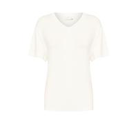 KAFFE T-Shirt KAfrida Damen T-Shirt Kurzarm V-Ausschnitt Basic Klassischer Casual Top S, Chalk