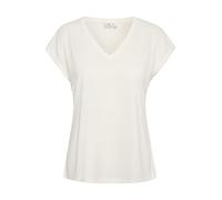 KAFFE T-Shirt KAlise Damen T-Shirt Kurzarm V-Ausschnitt Basic Shirt Chalk S