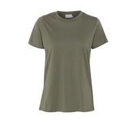 KAFFE T-Shirt KAmarin Damen T-Shirt Kurzarm Top Casual Basic Einfarbig Rundhals Grape Leaf S