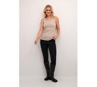 KAFFE Damen Tanktop, Scoop, Hals, Skinny Fit, ärmellos, gerippt, Jersey Top, Feather Gray, M