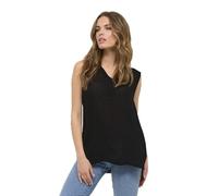 KAFFE Top KAamber Damen Tank Top Ärmellos Sommer Oberteile V-Ausschnitt BlusentopTanktops Bluse 40, Black deep