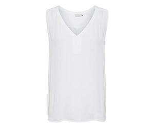 KAFFE Top KAamber Damen Tank Top Ärmellos Sommer Oberteile V-Ausschnitt BlusentopTanktops Bluse 44, Optical White
