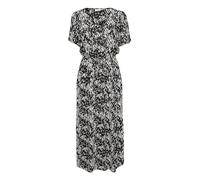 KAFFE Women's Maxi Dress Short Sleeves V-Neck Casual Fit Drawstring Waist