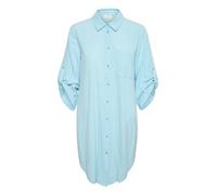 KAFFE Women's Shirt Dress Buttons 3/4 Sleeves Loose Fit Above Knee Length