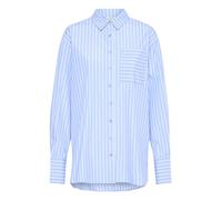 KAFFE Women's Shirt Oversized Striped Long Sleeves Button Up Spread Collar