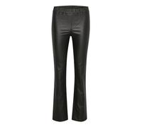 KAFFE Women's Trousers Faux Leather Flared Legs Slim Fit Elastic Waist