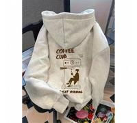 Kaffee Club Grafik Sweatshirt, süßes lässiges, weites Damen Langarm Pullover Sweatshirt, neue Herbstmode 2026