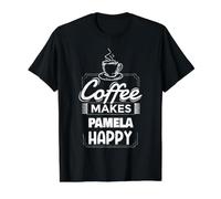 Kaffee Macht Pamela glücklich, einen lustigen Pamela-Namen zu Sagen Preisgünstiges Grafik-T-Shirt, Herren, Schwarz, XL