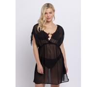 Kaftan DORINA "Sabrina", Damen, Gr. 4XL, schwarz, Chiffon, Obermaterial: 100% Viskose, weit kniefrei, tiefer V-Ausschnitt, verstellbar, Blusen, tiefer V-Ausschnitt (30485049-4XL) schwarz