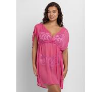 Kaftan DORINA "Sabrina", Damen, Gr. XXS, pink, Chiffon, Obermaterial: 100% Viskose, weit kniefrei, tiefer V-Ausschnitt, verstellbar, Blusen Kaftan, tiefer V-Ausschnitt (10543029-XXS)