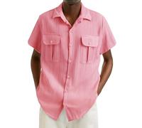 Kaftan Herren Baumwolle Leinen Robe Muslimische Kleider Langarm Hemd V-Ausschnitt Leinenhemd Afghanische Arabische Kleidung mit Knöpfen Tuniken Lässige Strandhemd Ramadan Freizeithemd