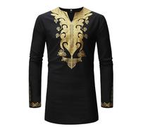 Kaftan Herren Robe Langarm Thobe Button Down V-Ausschnitt Henley Casual Kaftan Shirt Muslimisches Thobe Oberteil Muslim Ethnische Ramadan Roben Taiji Kleidung