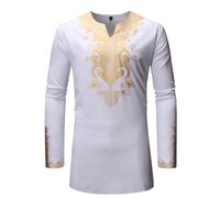 Kaftan Herren Robe Langarm Thobe Button Down V-Ausschnitt Henley Casual Kaftan Shirt Muslimisches Thobe Oberteil Muslim Ethnische Ramadan Roben Taiji Kleidung