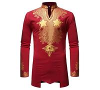 Kaftan Herren Robe Langarm Thobe Button Down V-Ausschnitt Henley Casual Kaftan Shirt Muslimisches Thobe Oberteil Muslim Ethnische Ramadan Roben Taiji Kleidung