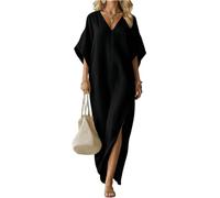 Kaftan Kleid Damen Damen Sommer Maxi Sommerkleid Lang Elegant Mit Schlitz A Linie Kleider Halbarm V Ausschnitt Sommerkleider Leicht Und Luftig Maxikleider Frauen Lockeres Strand Tunikakleid