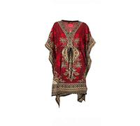 Kaftan Kurzer Orientalischer Stil Tunika Boubou Afrikanisches Kleid Kurse Sommer Kaftan Djellaba Damen Boheme Tunika Strand Beachwear Oversize Tunika Kaftan, rot, One size