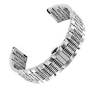 Kai Tian 20mm Armbanduhr Uhrenarmband Edelstahl Silber Mesh Watch Ersatzarmband für Damen Herren Quick Release Butterfly-Verschluss Ersatzband Armband