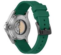 Kai Tian 22mm Edle Gebogene Band Gummi Grün (schwarze Schnalle) Uhrenarmband Fit Uhrenarmband für Männer Frauen
