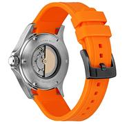 Kai Tian 22mm Edle Gebogene Band Gummi Orange (schwarze Schnalle) Uhrenarmband Fit Uhrenarmband für Männer Frauen