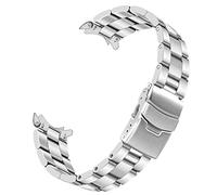 Kai Tian 22mm Gebogenes Ende Edelstahl Uhrenarmband, Konisch Armband für Herren Damen Bereitstellungsschnalle Silber