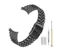 Kai Tian Gebogenes Ende Edelstahl Armband für Männer Frauen 20mm 22mm Konisches Uhrenarmband Dreidimensionale Uhrenersatzband Entfaltungsschnalle Schwarz Silber (Schwarz-Zum Einschrauben, 20mm)