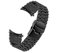 Kai Tian Konisch Armband Gebogenes Ende Uhrenarmband Metall für Herren Damen 22mm Edelstahl Solider Bereitstellungsschnalle Schwarzes
