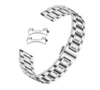 Kai Tian Metall Uhrenarmband Herren 18mm 20mm 22mm 24mm Edelstahl Uhrenarmbänder Ersatz mit Geradem & Gebogenem Ende Zweifarbig (18mm, Silber)