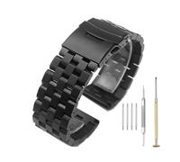 Kai Tian Schwarz dicke 20mm Armbanduhr Uhr Armband Schraube in Ingenieur Uhrenarmband Armband für Damen Herren Edelstahl Metall Uhrenarmbänder mit Faltschließe