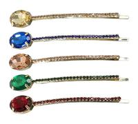 KAILIKETIY 5 Stück Elegante Strass Haarnadeln Glitzernde Kristall Haarspangen für Damen Farbige Schmuck Haarclips mit Sicherem Halt Geeignet für Party Alltag und Geschenkideen