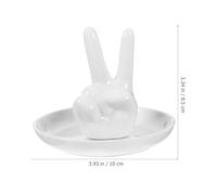 KAILIKETIY Keramik Schmuckablage mit Kreativem Handgesten design Elegantes Weißes Ring Schmucktablett Dekorativer Organizer für Ringe Ketten Hochzeitsschmuck Stilvolles Deko tablett