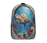 kaiyun 3D Runde Grenze Rucksack Kinder Schulrucksack Giant Meeresschildkröte Schultasche 3D Gedruckte Grund- Und Mittelschüler Schulranzen 17inch